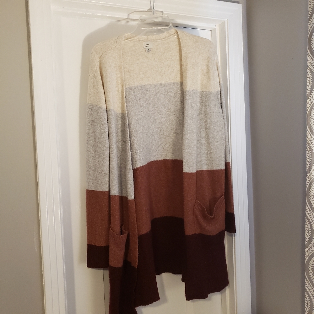 Colorblock striped cardigan
